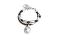 Pulsera con baño de plata y cuero