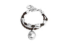 Pulsera con baño de plata y cuero