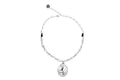 Collar corto con baño de plata y cuero