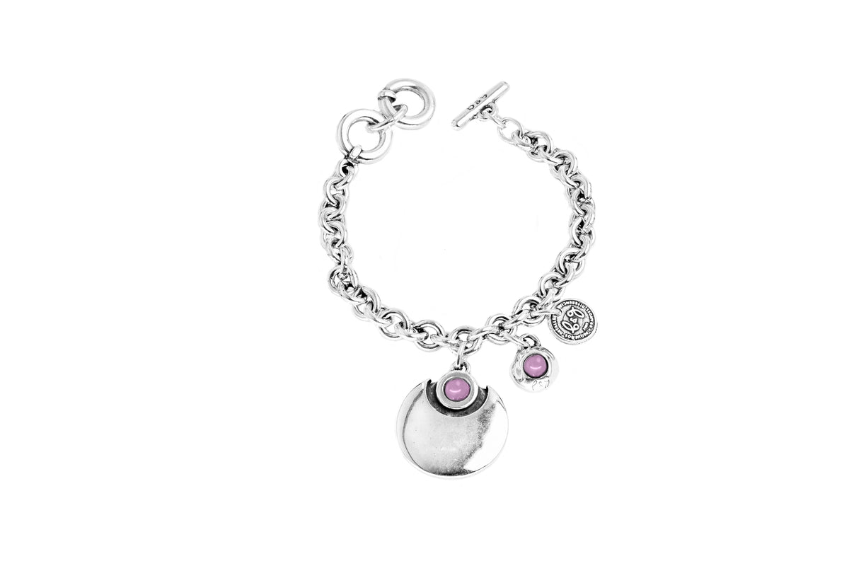 Pulsera con baño de plata y resina