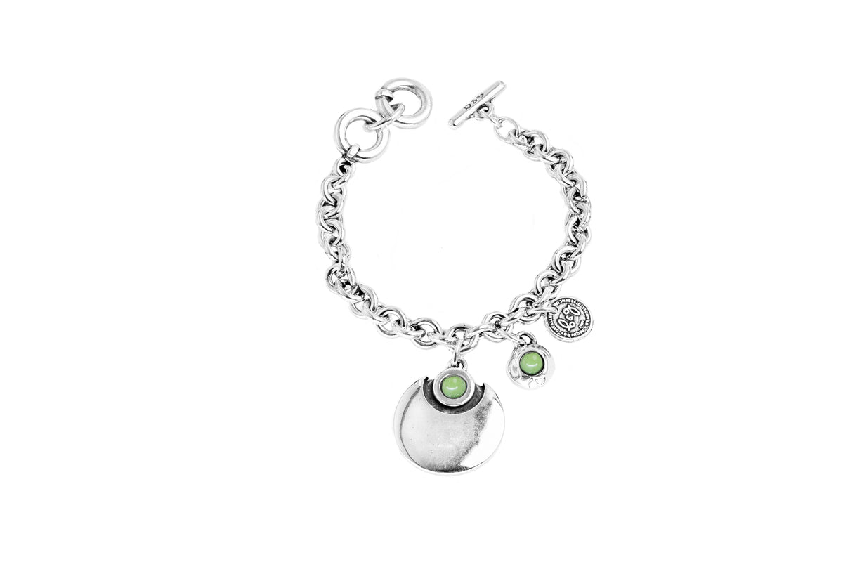 Pulsera con baño de plata y resina