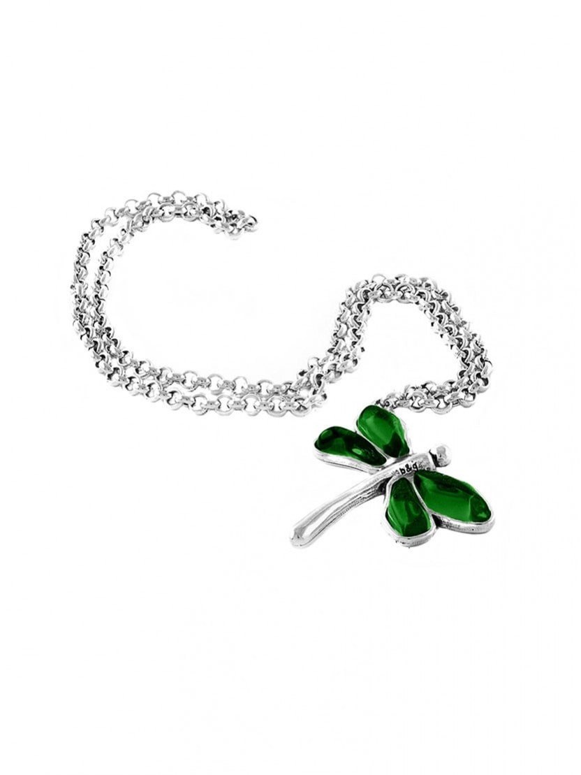 Collar con baño de plata y resina