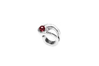 Anillo con baño de plata y cristal