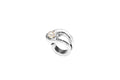 Anillo con baño de plata y cristal