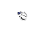 Anillo con baño de plata y cristal