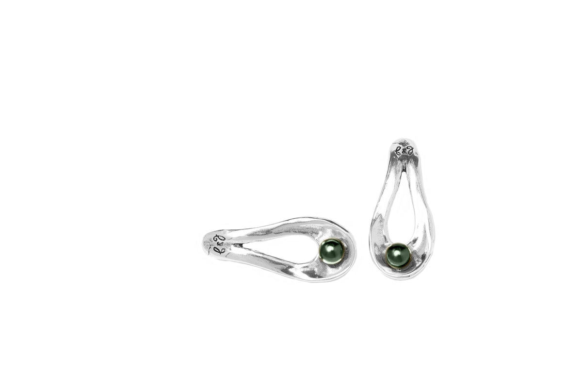 Pendientes con baño de plata y cristal