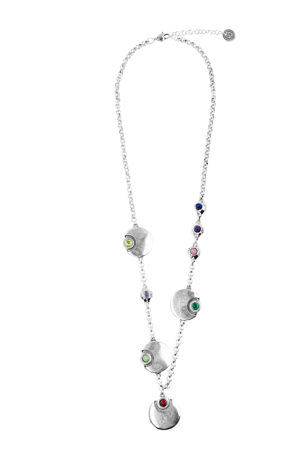 collar con baño de plata y resina
