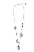 collar con baño de plata y resina