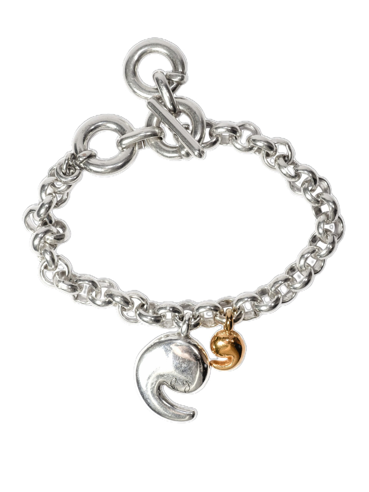 Pulsera con baño de plata y baño de oro