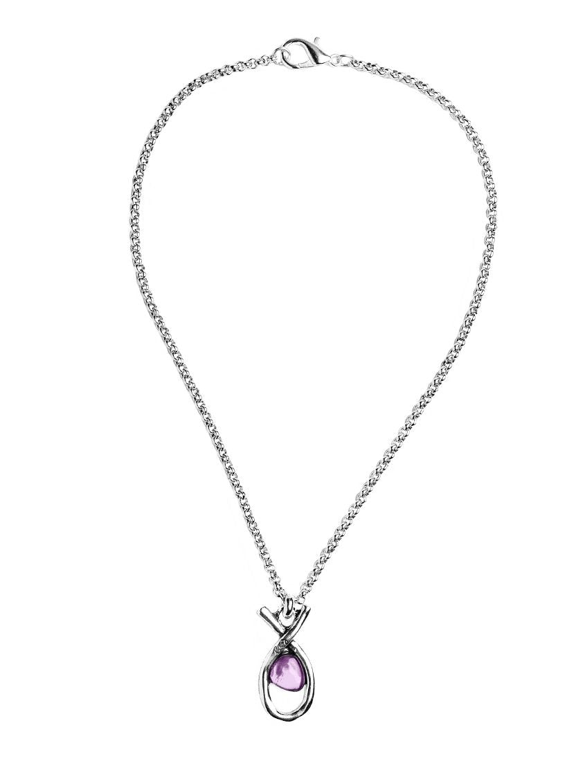 Collar con baño de plata y resina