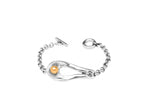 Pulsera con baño de plata y perla cristal
