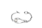 Pulsera con baño de plata y perla cristal