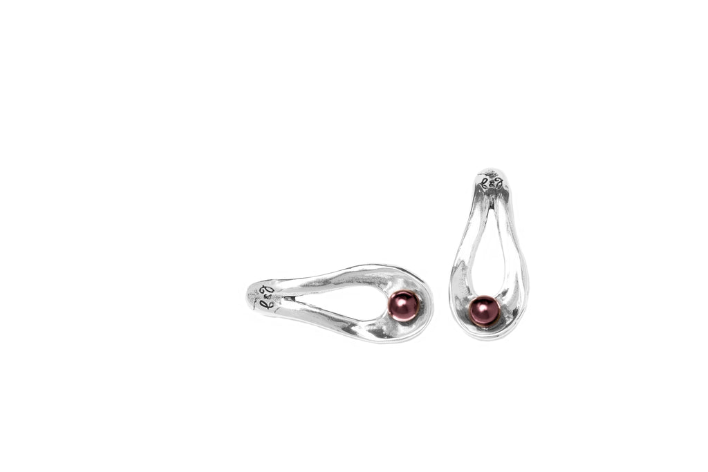 Pendientes con baño de plata y perla cristal