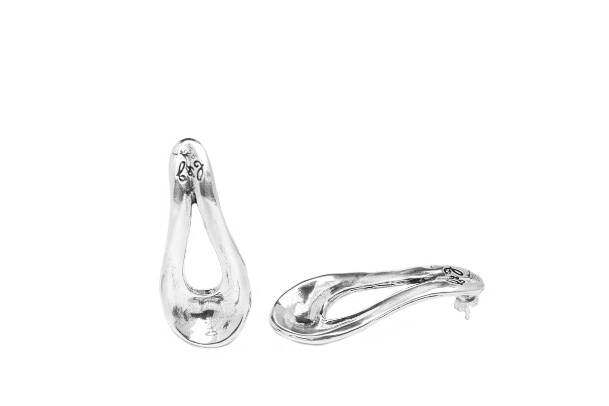 Pendientes con baño de plata y perla cristal