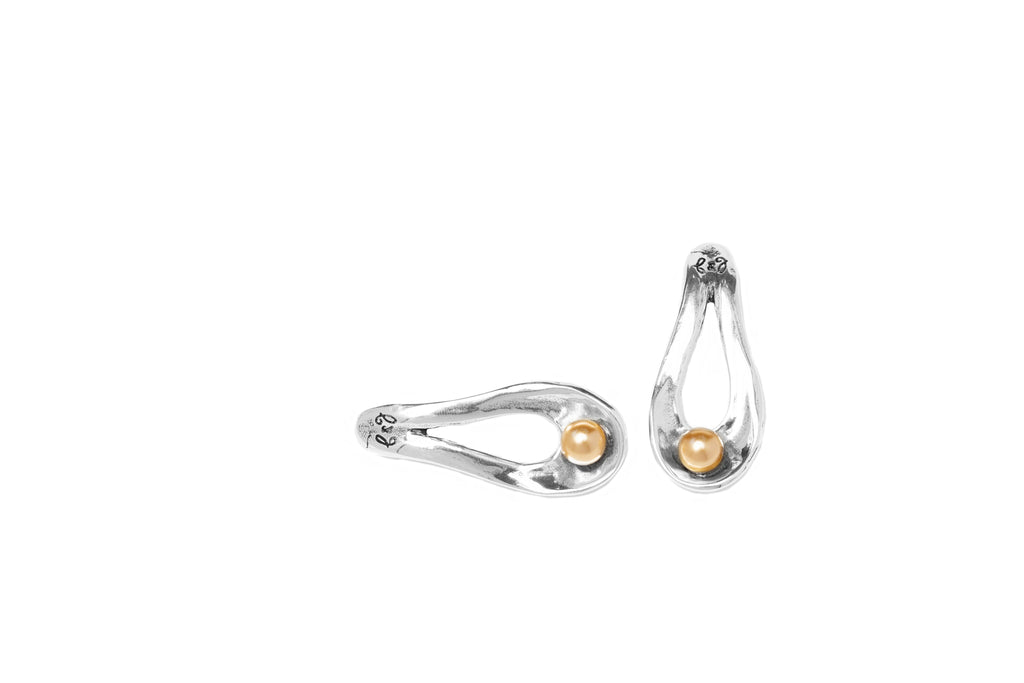 Pendientes con baño de plata y perla cristal