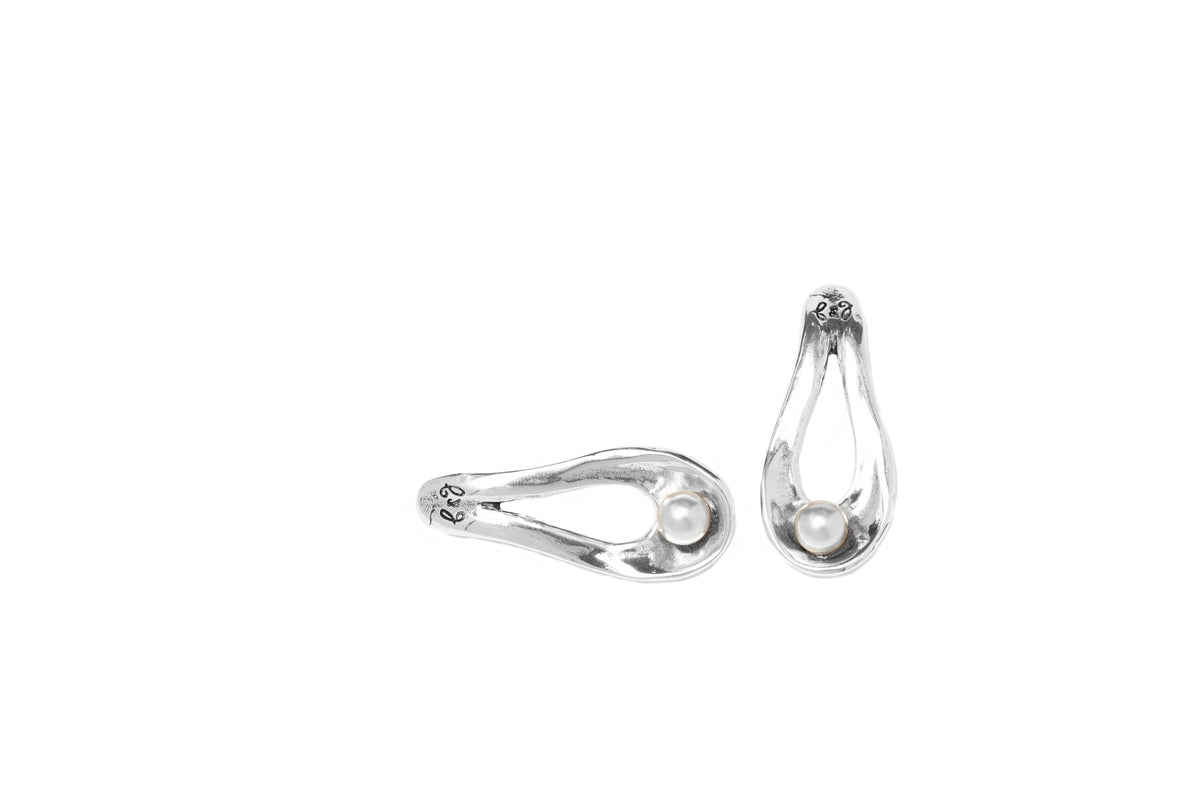 Pendientes con baño de plata y perla cristal