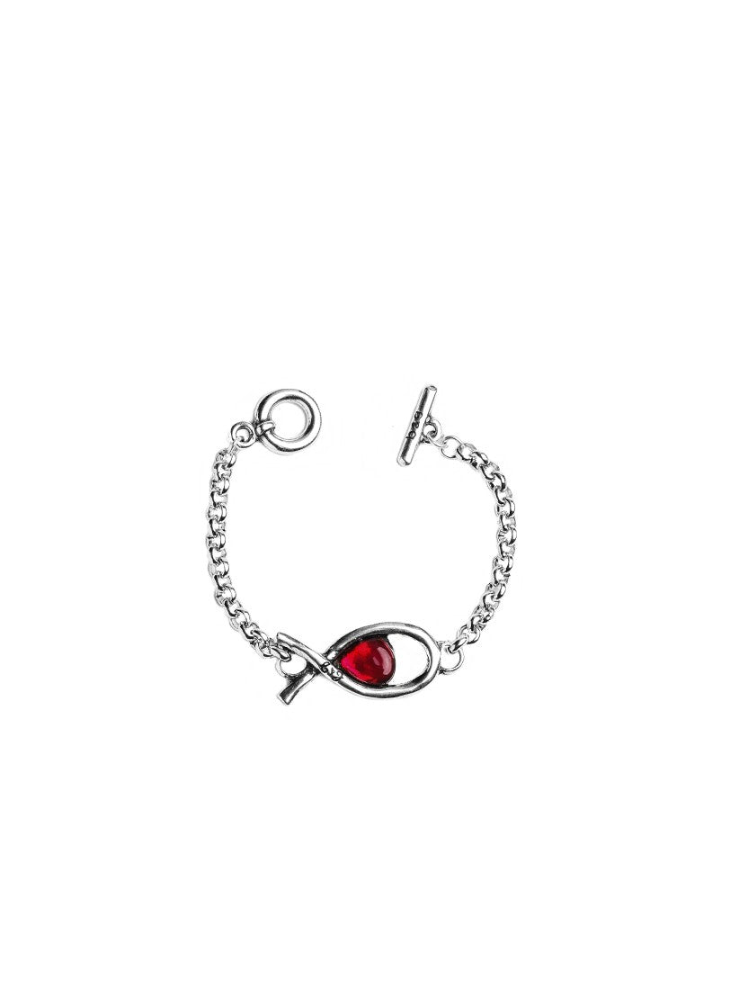 Pulsera con baño de plata y resina