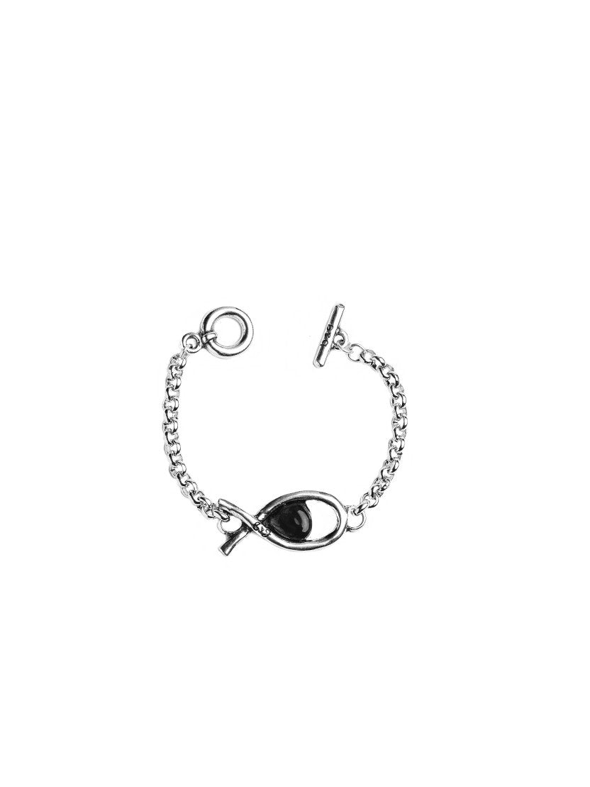 Pulsera con baño de plata y resina