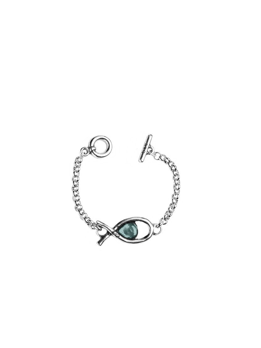 Pulsera con baño de plata y resina