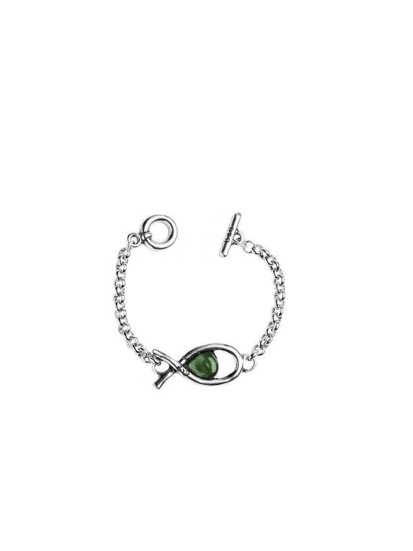 Pulsera con baño de plata y resina