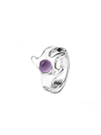 Anillo con baño de plata y resina