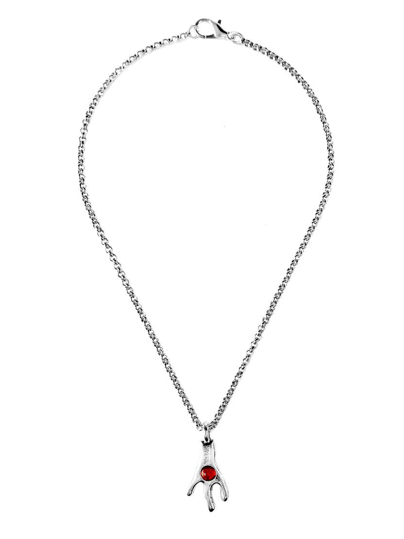Collar corto con baño de plata y resina