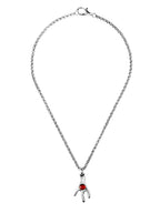 Collar corto con baño de plata y resina