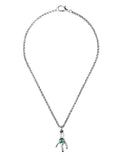 Collar corto con baño de plata y resina