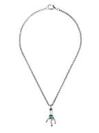 Collar corto con baño de plata y resina