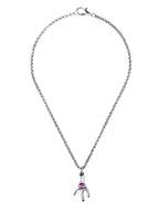 Collar corto con baño de plata y resina