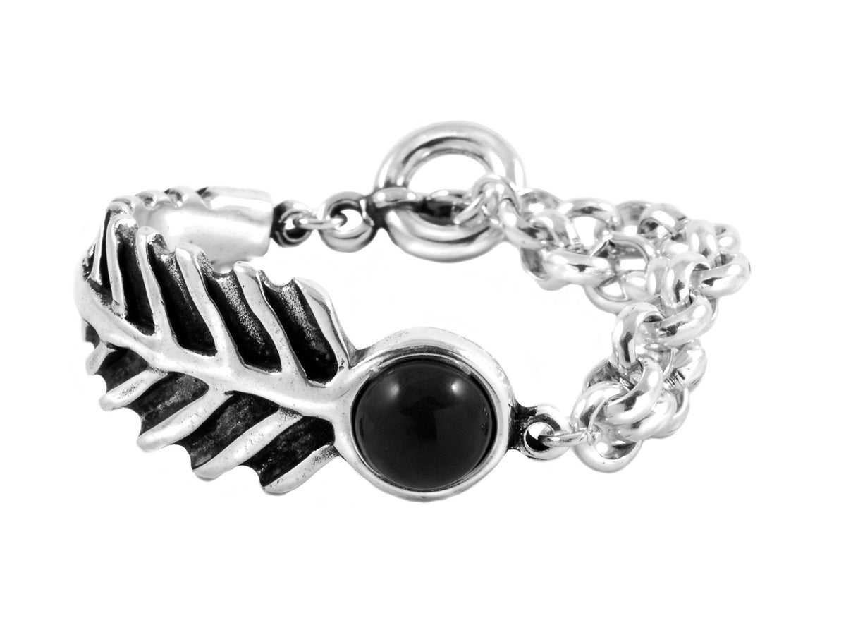Pulsera con baño de plata y resina