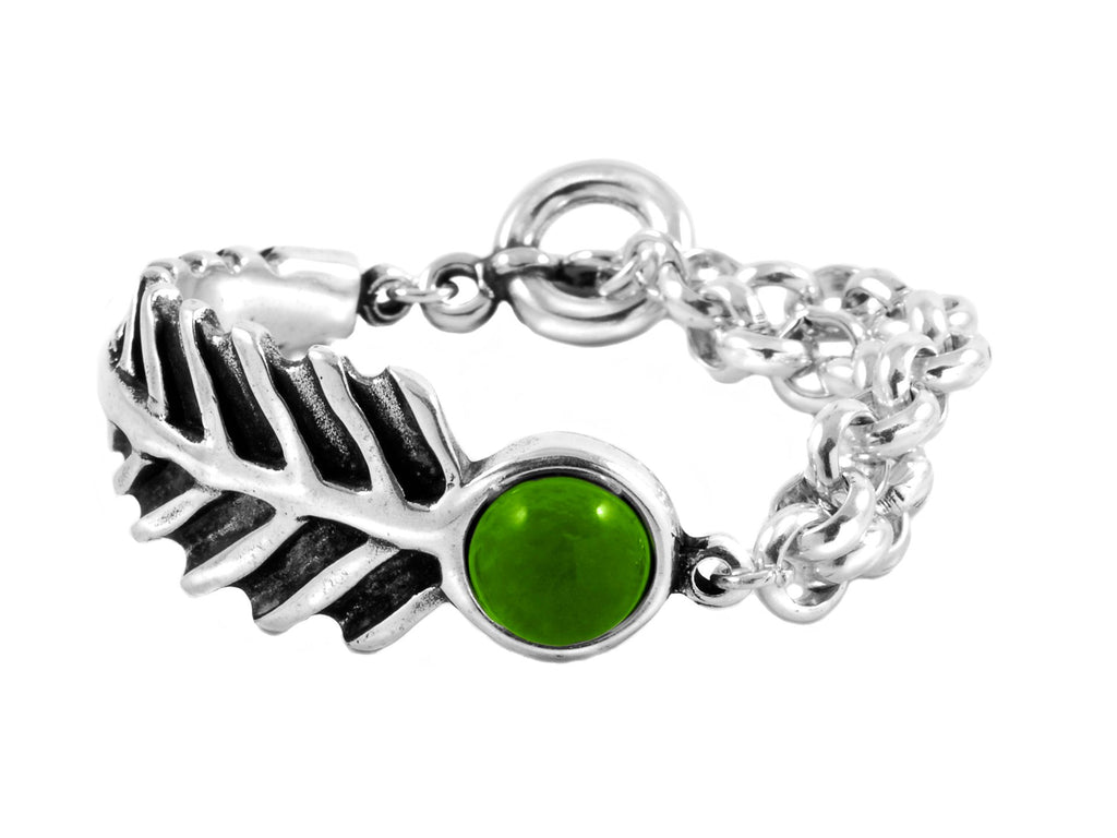 Pulsera con baño de plata y resina