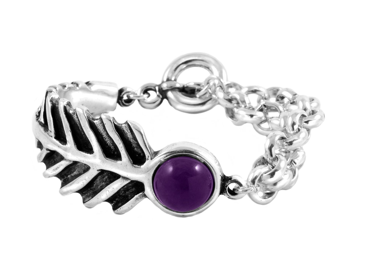 Pulsera con baño de plata y resina