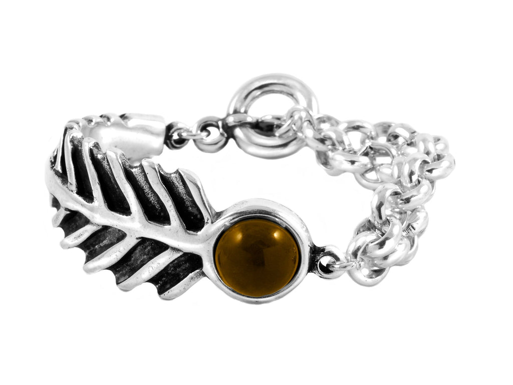 Pulsera con baño de plata y resina