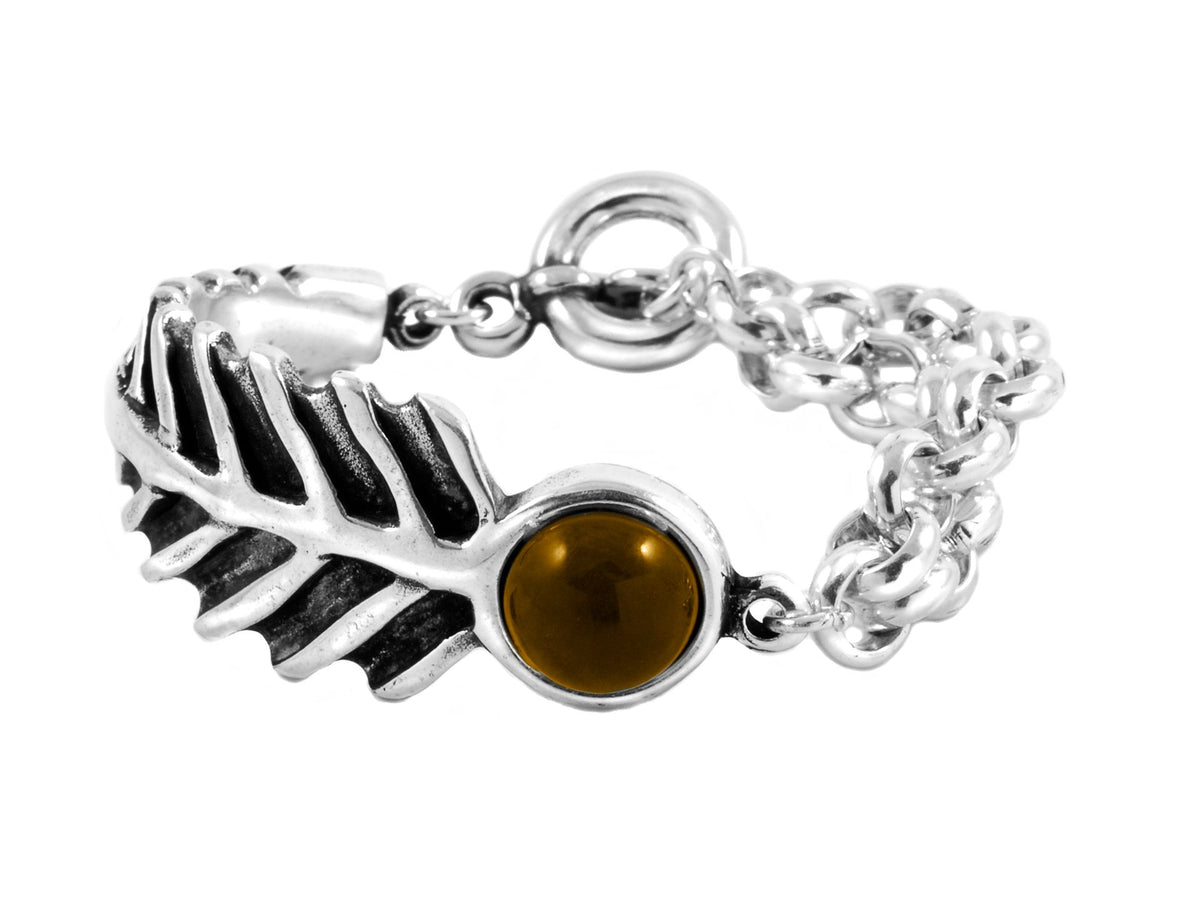Pulsera con baño de plata y resina