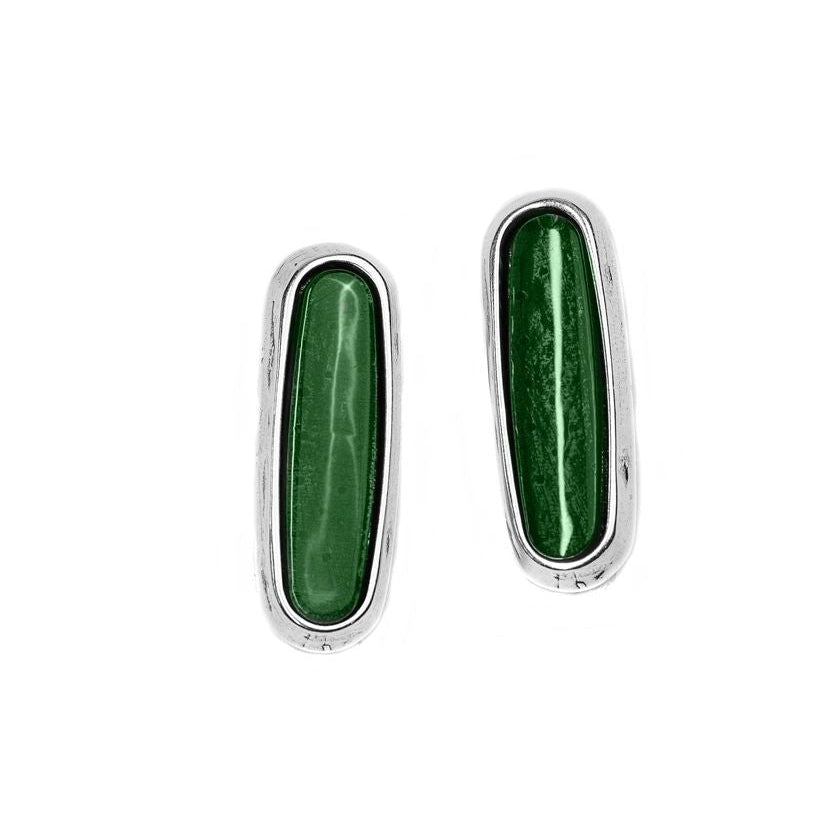 Pendiente Stud con baño de plata y cristal