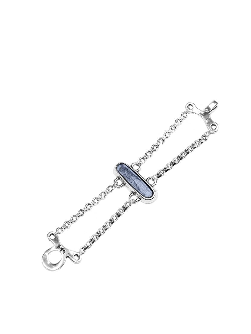 Pulsera con baño de plata y cristal