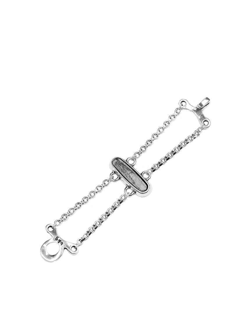 Pulsera con baño de plata y cristal