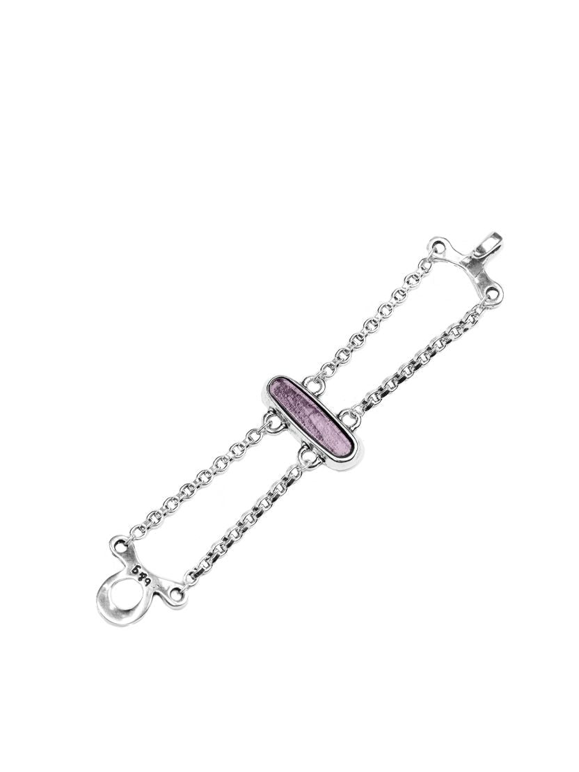 Pulsera con baño de plata y cristal