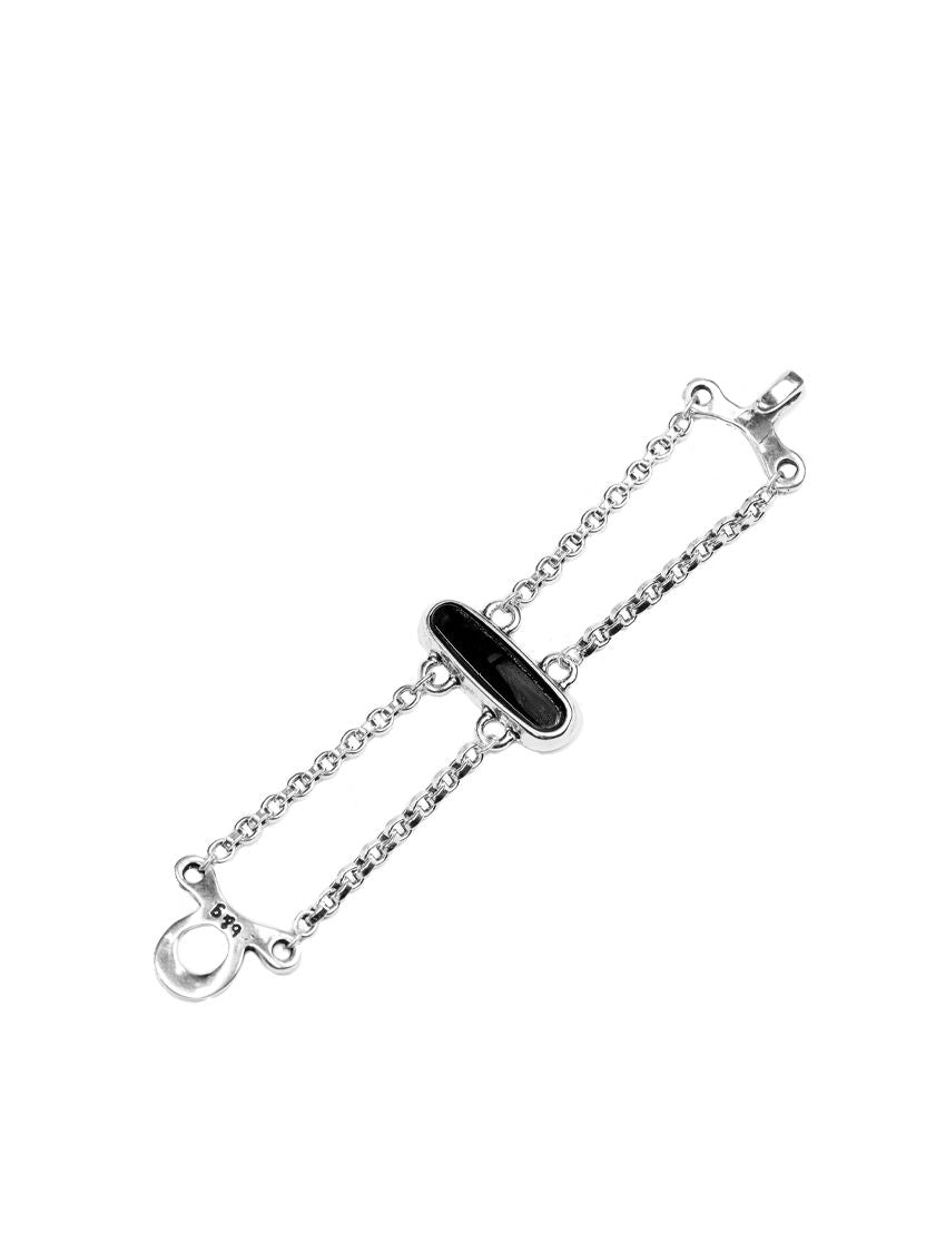 Pulsera con baño de plata y cristal