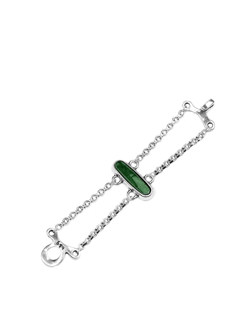 Pulsera con baño de plata y cristal