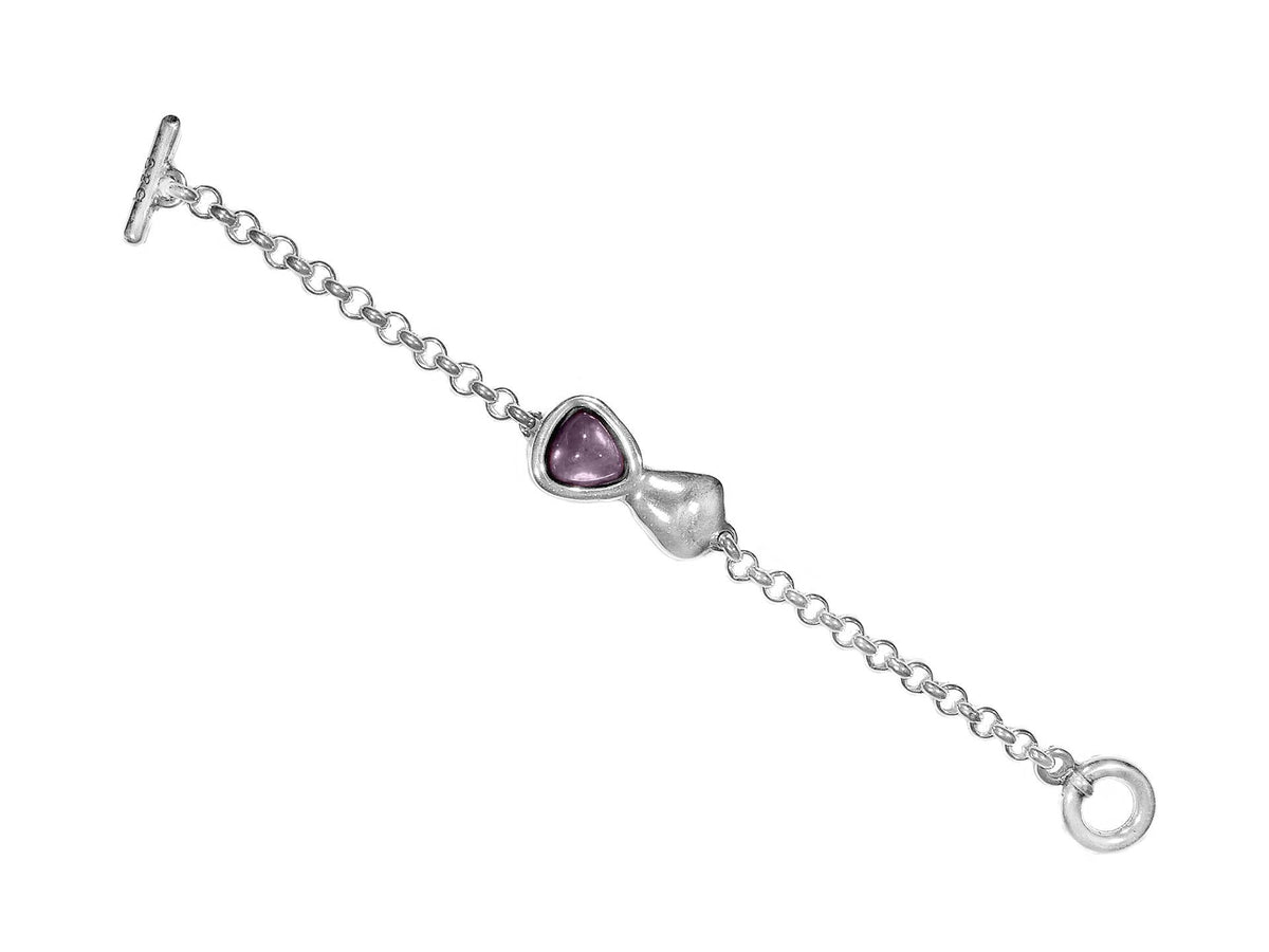 Pulsera con baño de plata y cristal