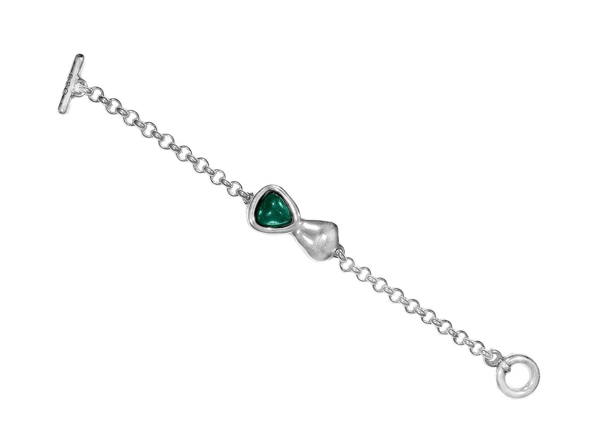 Pulsera con baño de plata y cristal