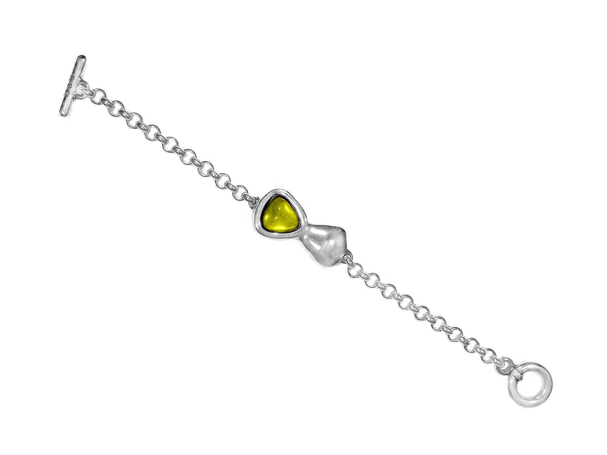 Pulsera con baño de plata y cristal