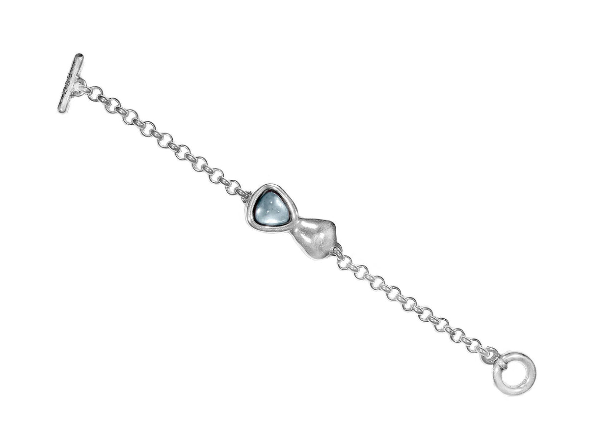 Pulsera con baño de plata y cristal