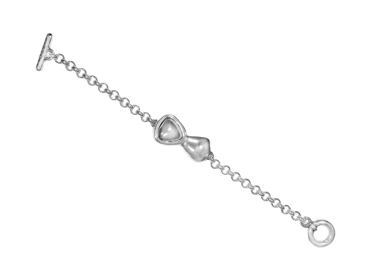Pulsera con baño de plata y cristal