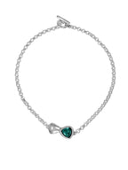 Collar corto con baño de plata y cristal