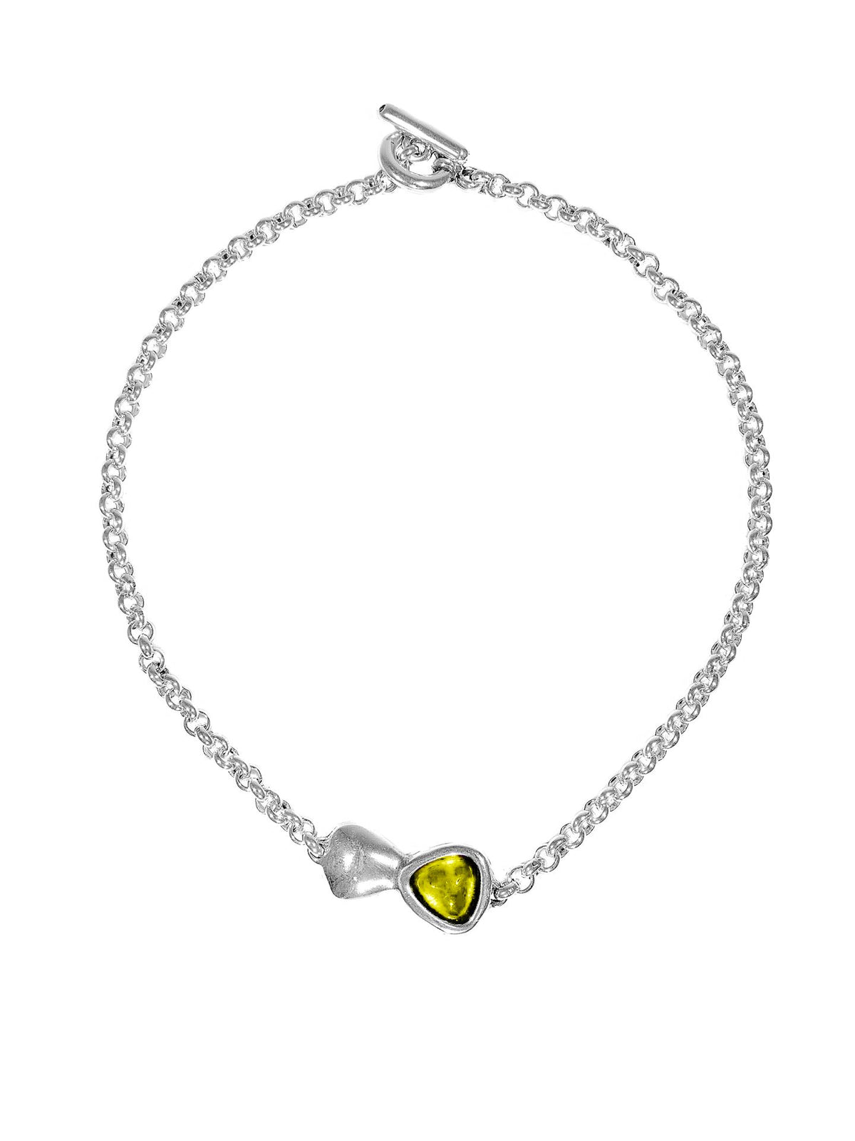Collar corto con baño de plata y cristal