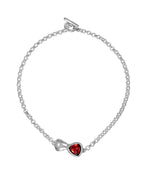 Collar corto con baño de plata y cristal
