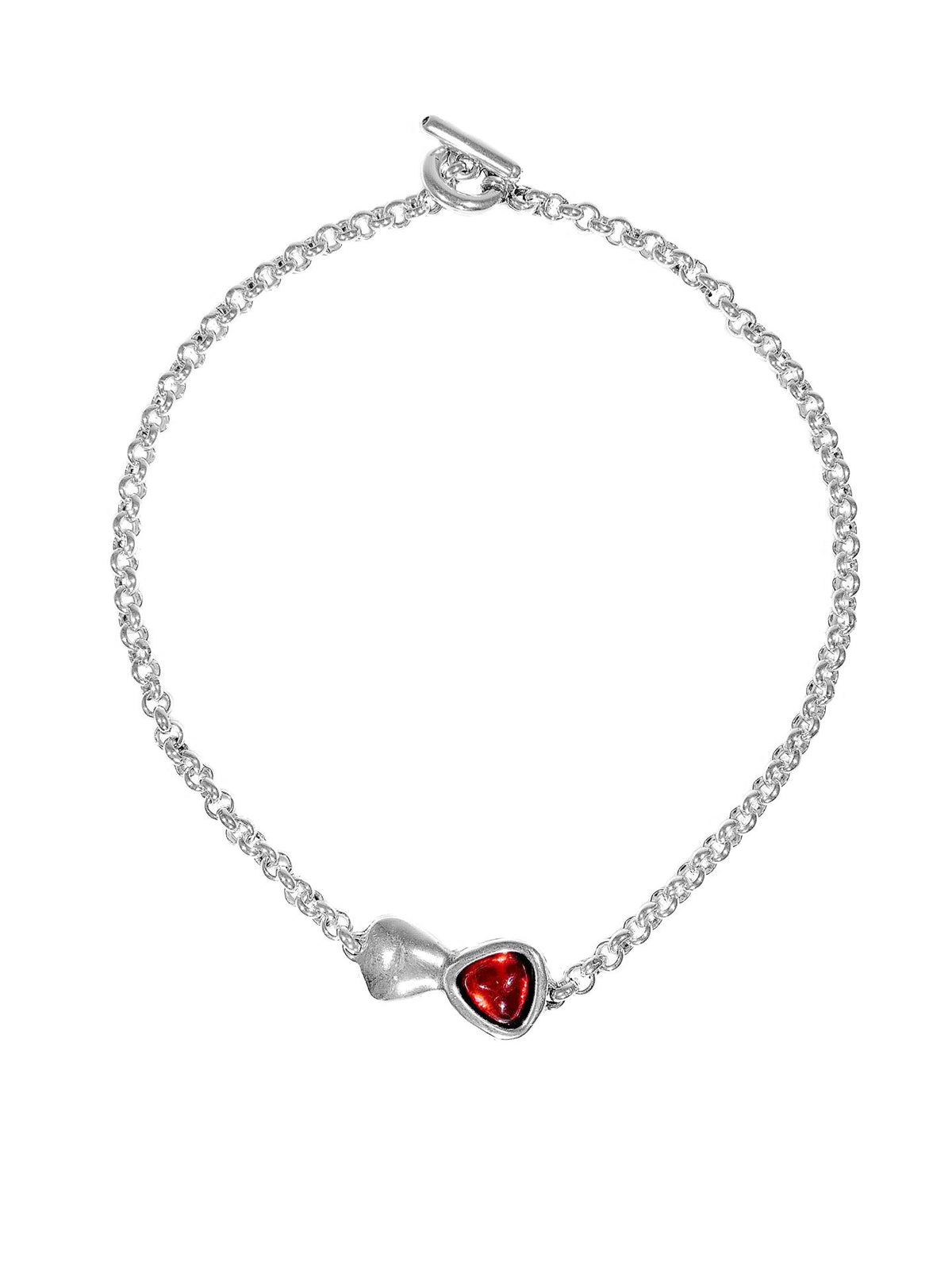 Collar corto con baño de plata y cristal